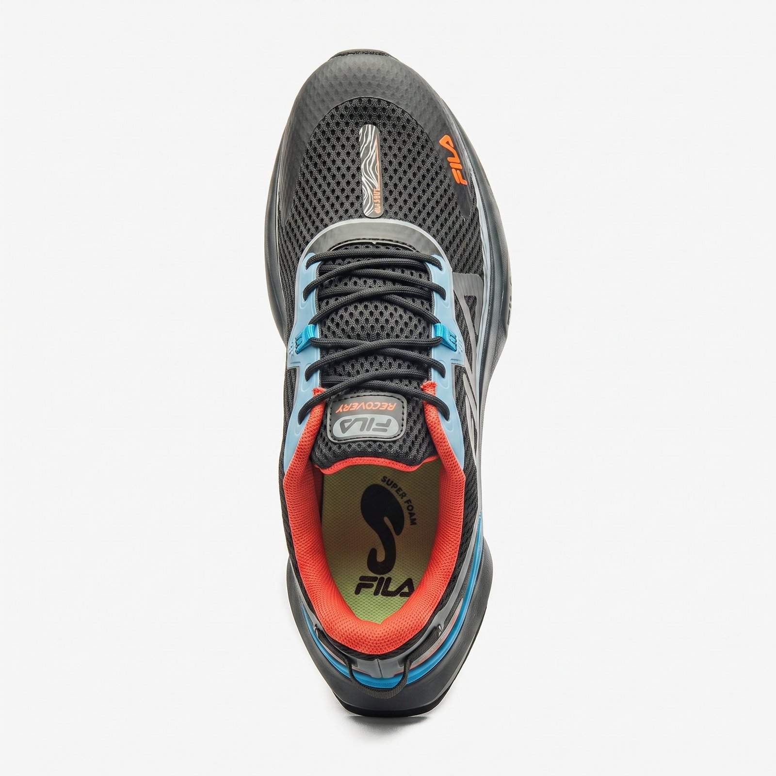 Fila Recovery vista superior do cabedal em mesh
